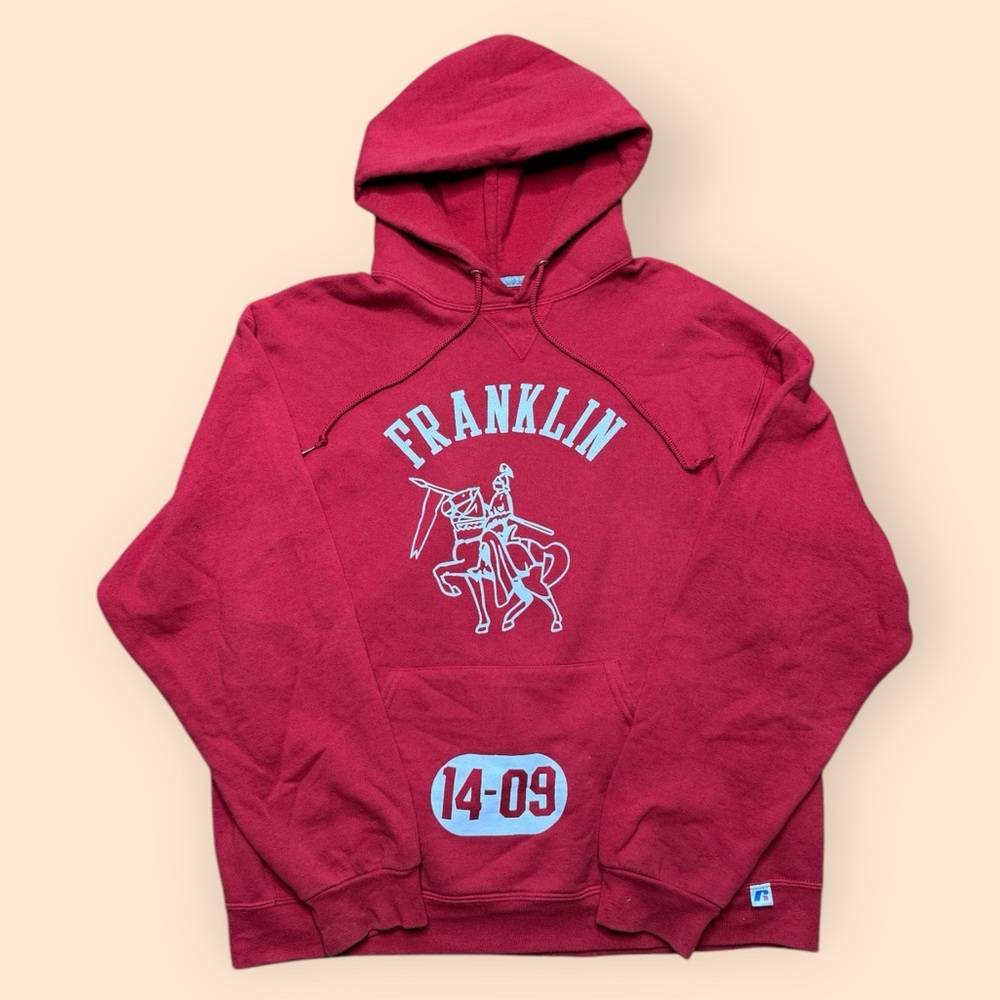 Franklin Knights Russell Athletic Hoodie Large Red 2009 Y2K 2000s